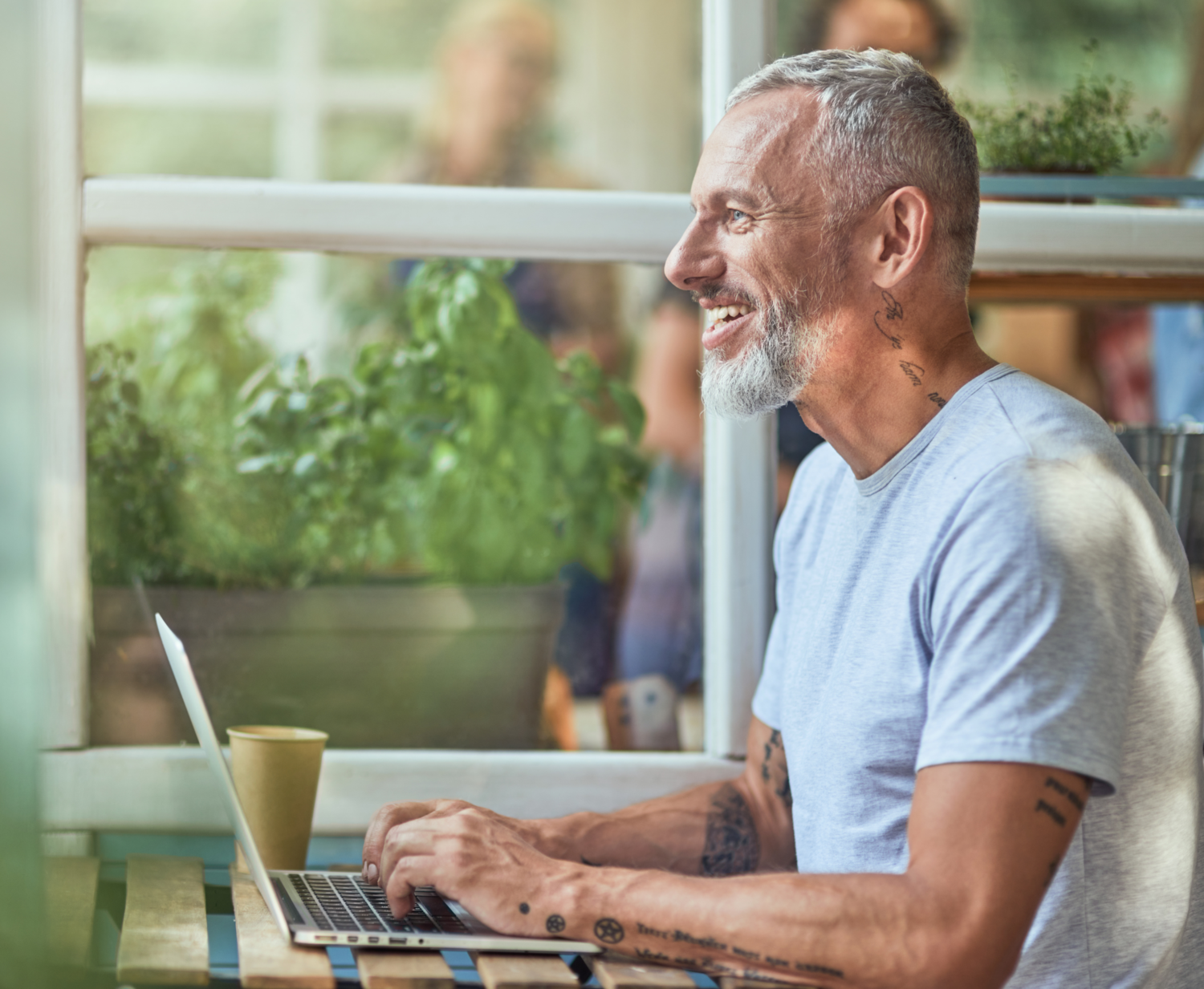 Man Working With His Laptop