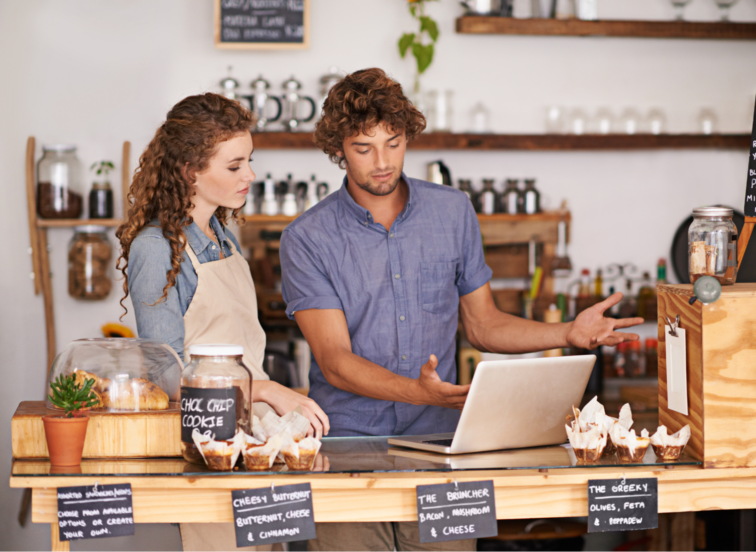 Young Girl And Boy In A Small Cafe (1)