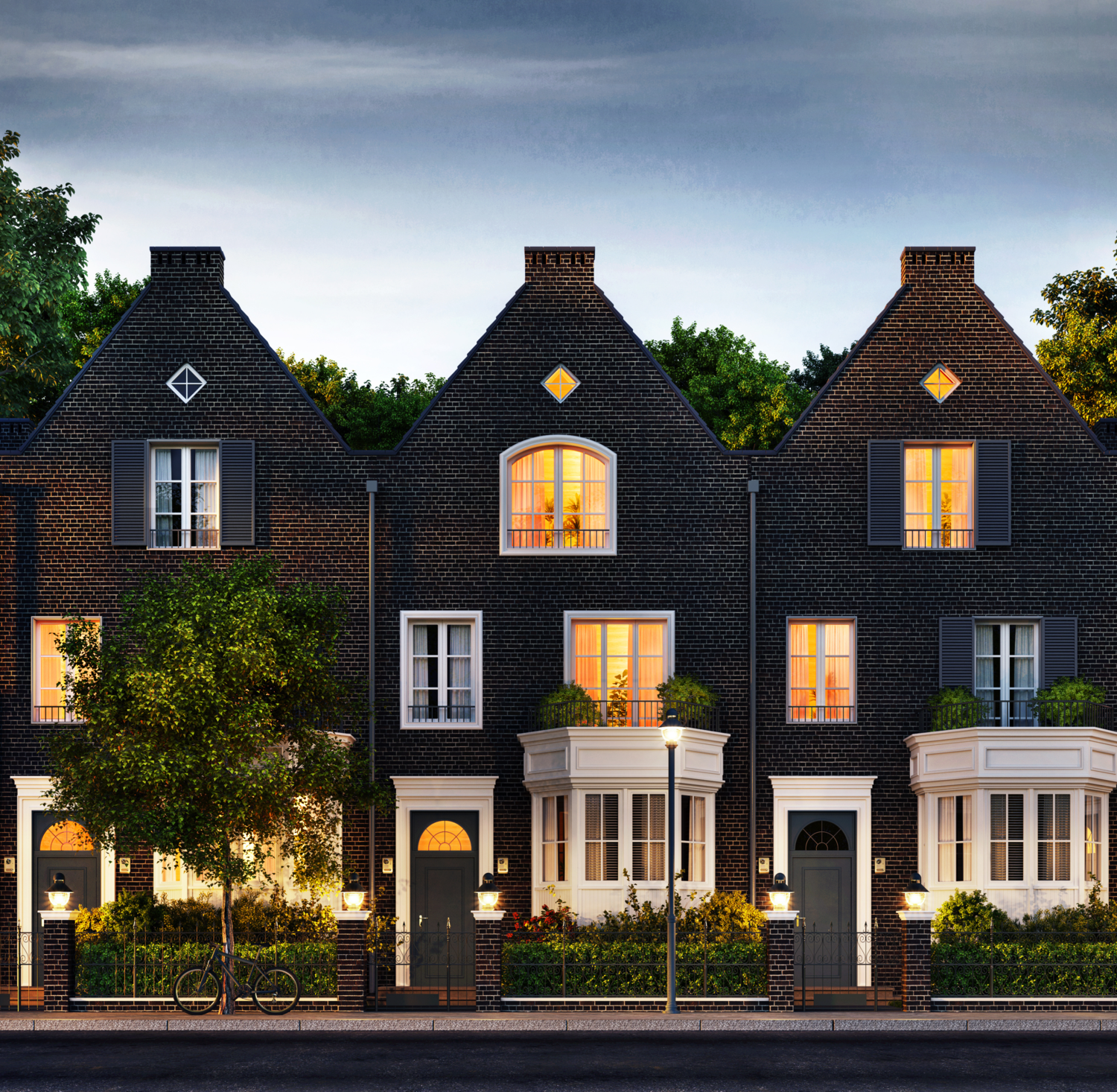 Dark Attached Houses
