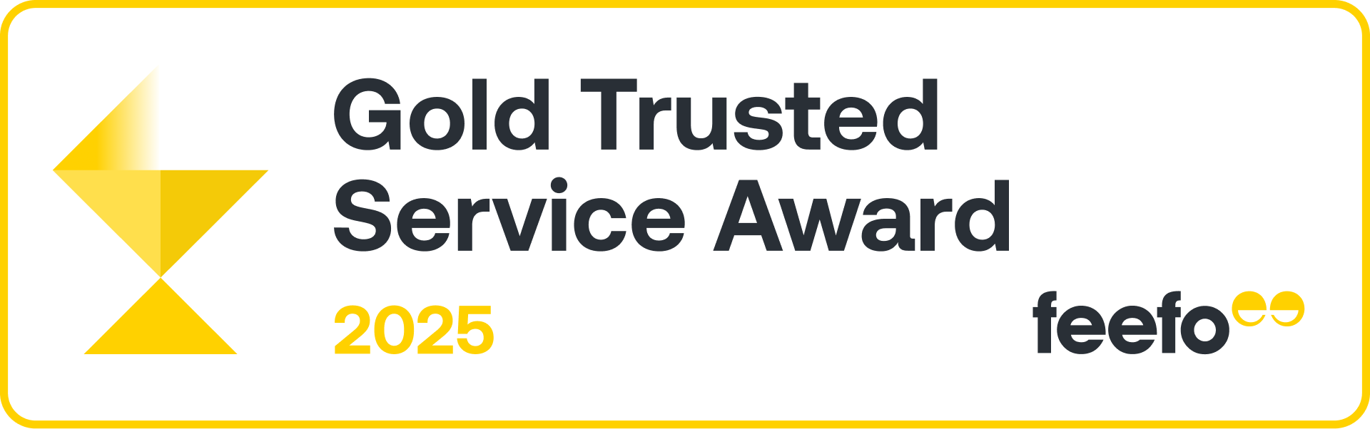 Gold Trusted Service Award 2025 Full Colour Landscape Transparent