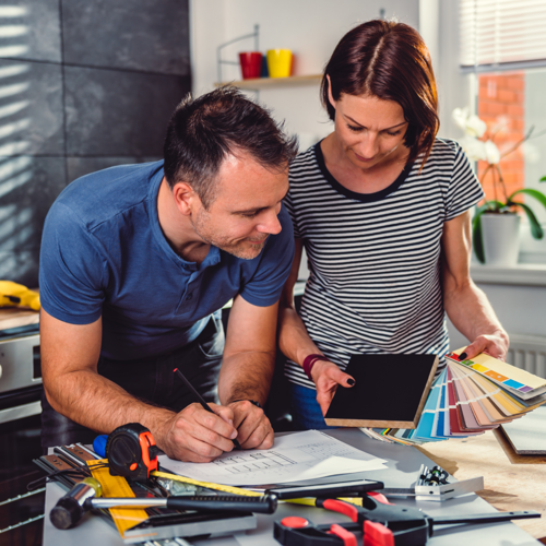 A Couple Choosing Colour To Paint Their Home